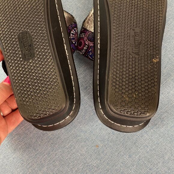 Alegria Vanessa Spiro Purple Geometric Shapes Leather Sandals size 8 - Picture 7 of 10